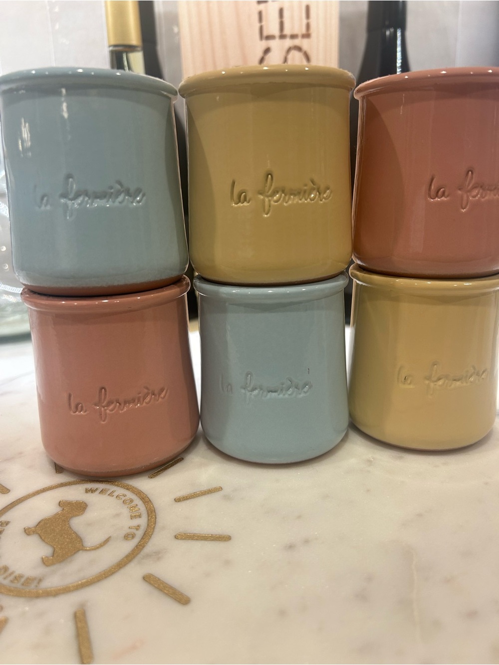 La Fermière Ceramic Yogurt Jars - Pastel Set (Blue, Yellow, Pink)